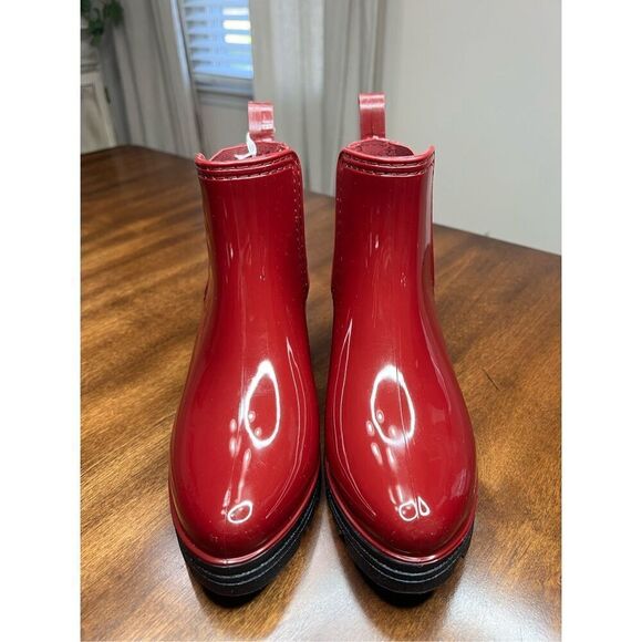 London Fog burgundy ankle, rain boots size 8 NEW - Picture 3 of 6